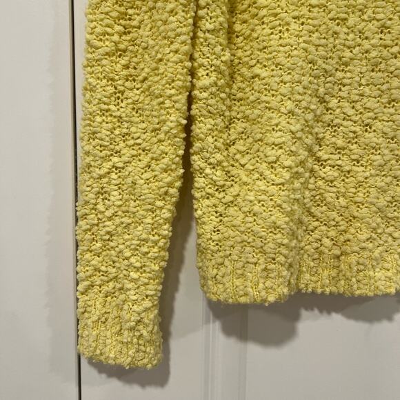 Pol Women's Yellow Chunky Knit Long Sleeve Crewneck Sweater Size Medium - Picture 2 of 9